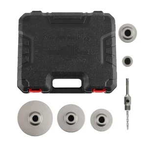 Heavy Duty Carbide Hole Saw Set 5 Sizes for Concrete Masonry Wall Opening - Picture 1 of 19
