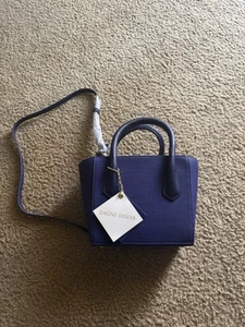 DAGNE DOVER Petite Tote Coated Canvas Handbag - Blue NWT - Picture 1 of 8