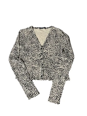 Brandy Melville Leopard Cardigan Long sleeve  Shirt Cotton One Size - Image 1 of 4