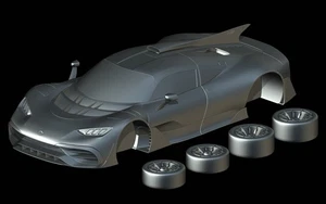 STL File - Mercedes-AMG Project One 2023 3D Print 1/87 1/64 1/43 1/32 1/24 1/18 - Bild 1 von 7