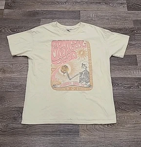 Grateful Dead Summer Tour 76 REPRINT Size XS/S Lt Yellow American Eagle Band Tee - Picture 1 of 5