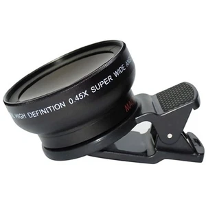 Phone Cameras Lens Clip Kit 0.45X Wide Angle + 10X Macro Lens For Xiaomi Phone - Photo 1 sur 12