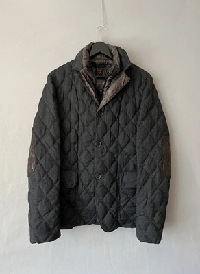 Duvetica Quilted Wool Down w/ Leather Elements Jacket sz 48 - Image 1 of 4