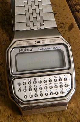 Винтажный 1970-х Pulsar-Seiko калькулятор сигнализации часы Y739-5019A (не проверено!) - Изображение 1 из 4