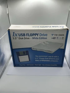 Y-E Data YD-8U10 White 3.5 inch USB to 1.44MB External Floppy Disk Drive 1X - Picture 1 of 3