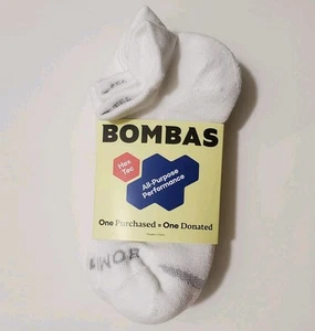 Bombas White Youth 3-Pack Ankle Sock All-Purpose Performance Midweight Hex Tec - Picture 1 of 3
