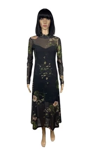 Allsaints Hanna Asago Dress Maxi Mesh Polyester size US4 UK8 - Picture 1 of 15