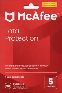 McAfee Total Protection 1 Year Subscription 5 Devices Anti-Virus & Online Safety - Picture 1 of 2