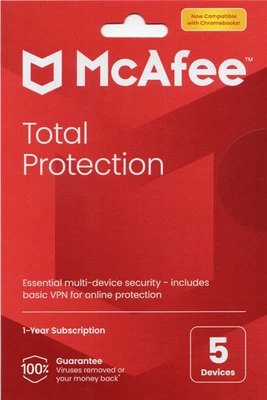 McAfee Total Protection 1 Year Subscription 5 Devices Anti-Virus & Online Safety - Image 1 of 2