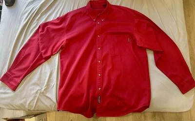 Camisa Timberland Weathergear Hombres Roja Exterior Abotonada Talla XL Foto 1 de 3