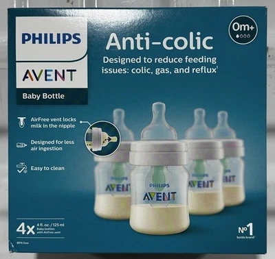 Philips Avent Anti-Colic 4 Unzen Babyflaschen 4 Stück NEU - Bild 1 von 2