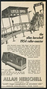 1954 Allan Herschell Little Dipper montaña rusa parque de atracciones paseo anuncio de colección - Imagen 1 de 7