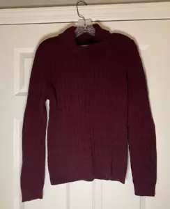 Liz & Co Sweater Mock Turtleneck Sweater Ribbed Sweater Size XL NWOT Cotton Plum - Picture 1 of 6