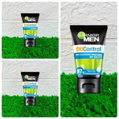 3 x Garnier Men Turbo Light Oil Control espuma facial exfoliante helada 100 ml lavado facial Foto 1 de 2