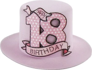 Hut mit Clip 18 Geburtstagshut 18  Happy Birthday  Geburtstagszahlen Geburtstag - Bild 1 von 1