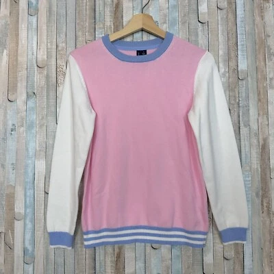 New Janie and Jack 12 Boys Pastel Pink Colorblocked Easter Sweater Knit Pullover - Image 1 of 4