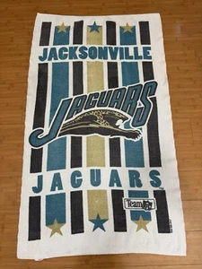 Jaguars Banned Logo Beach Towel - 1990s USA Jacksonville NFL Vintage Terry Inc - Picture 1 of 14