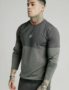 Top de suéter SIKSILK para hombre Advance Tech Track - GRIS - Talla - M *PVP £60 Nuevo - Imagen 1 de 5