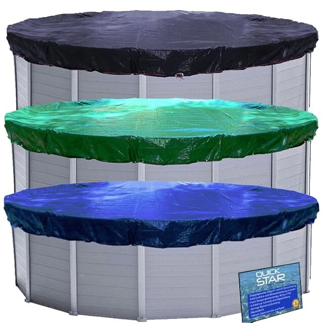 Pool Abdeckplane Für Rundbecken 350-366 Cm – Festes 180g/m² Material, Ganzjähriger Schutz