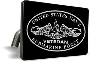 Billet Aluminum Car Trailer Tow Hitch Cover - U.S. Navy Submarine Force Veteran - Picture 1 of 5