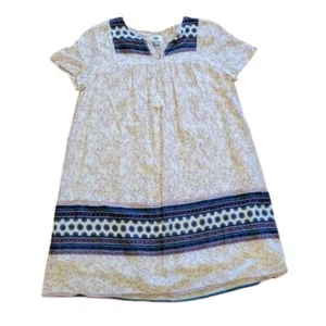 Old Navy Dress Womens Medium White Pink Floral Cottage Style Short Sleeve Boho - Picture 1 of 9