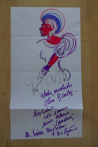 Disegno Heinz Oestergaard con autografo firmato 20x40 cm carta piegata - Foto 1 di 1