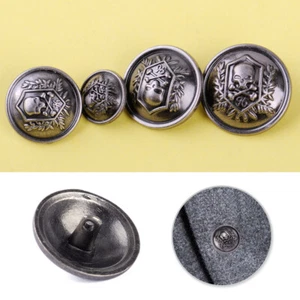 10x Antique Silver Skull Crossbones Round Shank Button Sew Craft 15-25mm lp - Bild 1 von 7