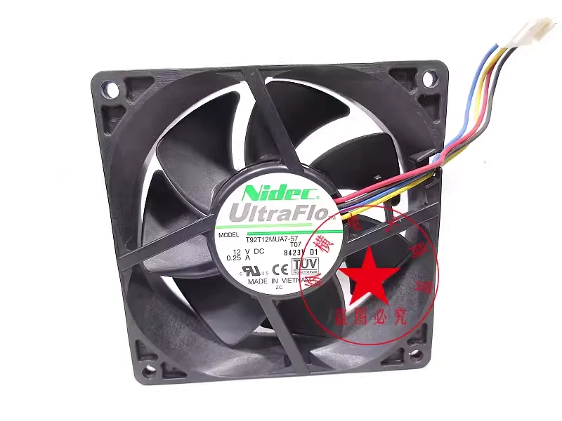 1PC Nidec UltraFlo 9025 0.25A T92T12MUA7-57 12V high air volume low noise fan - Image 1 of 1