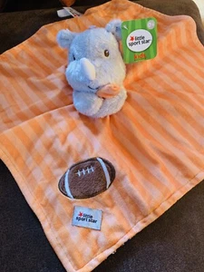 KIDS PREFERRED RHINO FOOTBALL SECURITY BLANKET Little Sport Star ORANGE STRIPES - Picture 1 of 2