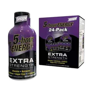 5-hour ENERGY Shot, Extra Strength, Grape (1.93 oz., 24 pk.) Sugar Free Five Hr. - Picture 1 of 5