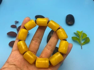 Authentic Baltic cylindrical amber bracelet, amber yellow bracelet, amber honey - Picture 1 of 3