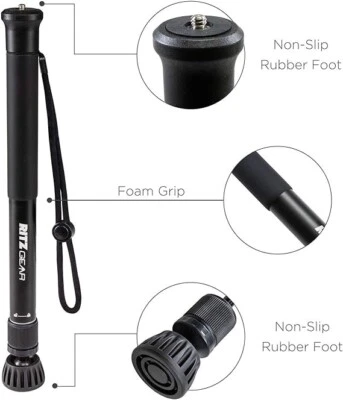 Ritz Gear 60" Collapsible Monopod, Black  NEW  2 pack - Image 1 of 4