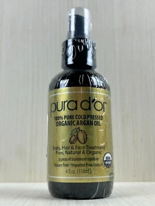 PURA D'OR Dor Moroccan Argan Oil 100% Pure Organic forBody, Face Skin & Hair - Picture 1 of 8