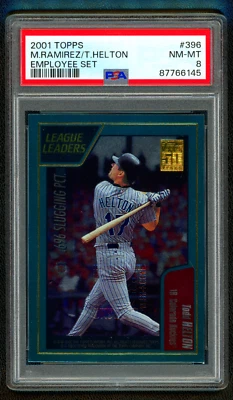 2001 Topps Employee Set Todd Helton /Manny Ramirez /150 PSA 8 (POP 2) 2 HIGHER - Image 1 of 3