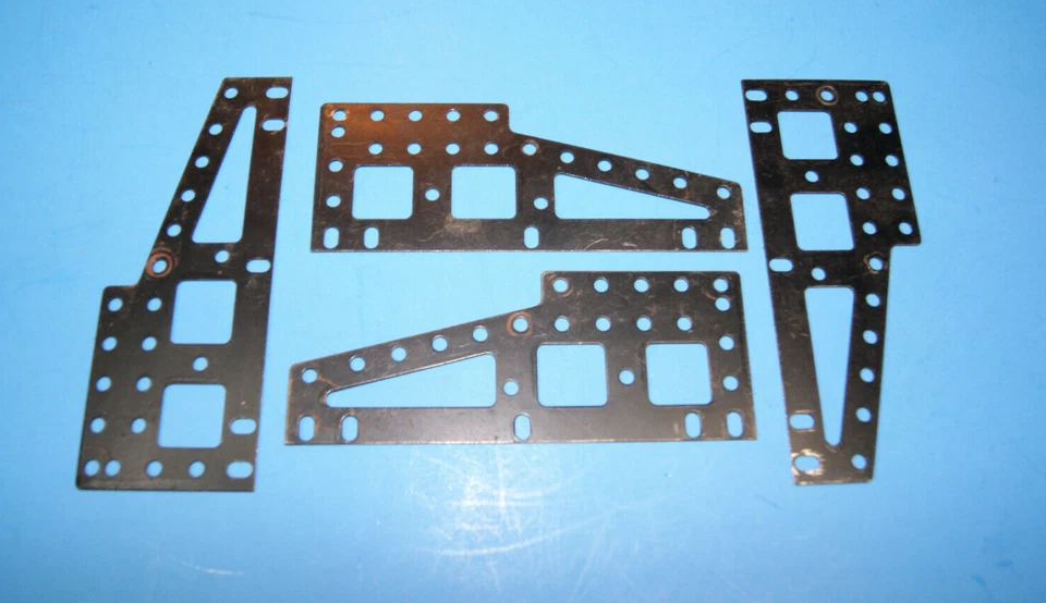 Vintage 1950's 60's AC Gilbert Erector Set Lot of 4 Black Gear Box Side Plates - Image 1 of 1