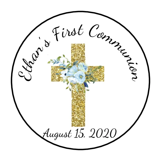 30 etiquetas adesivas personalizadas de comunhão etiquetas de favores 1,5" batismo batismo - Imagem 1 de 1