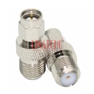 Convertidor adaptador 50 ohmios recto cobre niquelado F hembra a macho SMA - Imagen 1 de 10