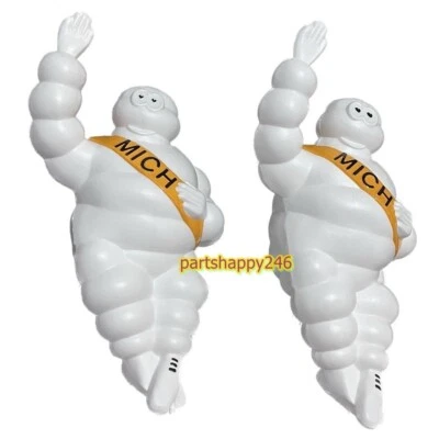 2x17 inch Michelin Doll Yellow Shoulder Man Doll+ Led Light Bracket Tire Vintage - Image 1 of 4