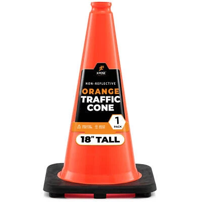 1 of Orange Traffic Cones 18 Inch , Multipurpose PVC Plastic Safety Cone - Image 1 of 4
