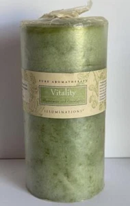 illuminations Pure Aromatherapy Peppermint Eucalyptus Scented Pillar Candle New - Picture 1 of 3
