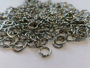 100 STAINLESS STEEL 6mm x 1mm Jewellery Craft Findings Open Loops Jump Rings - Picture 1 of 1