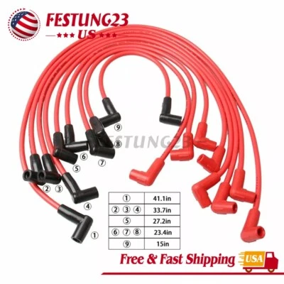 4048 High Performance HEI Spark Plug Wires Set For Chevy GMC SBC BBC 305 350 454 - Image 1 of 4