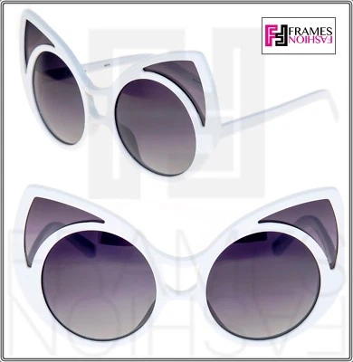 Khaleda Rajab LINDA FARROW Ojo de Gato Blanco POLARIZADO KR1 Unisex Gafas de Sol Máscara Foto 1 de 4