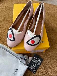 Fendi Schuhe Rosa Monster Ballerina Damen Leder Rosa Größe EU 34 - Bild 1 von 10