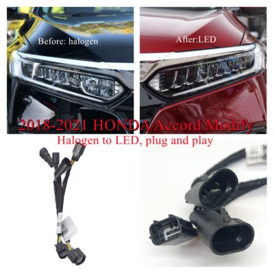 Cable adaptador faros HONDA ACUERDO 2018-2022 halógenos modificados a LED Touring Foto 1 de 4