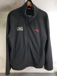 Puma USC Soccer Fleece Jacket Shirt Lightweight Men's Black Size Large - Picture 1 of 7