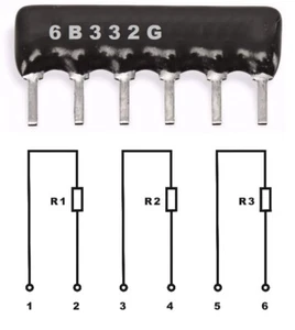 1000 Stück Vitrohm RNL06BGB 3x 3K3 +/-2% Widerstands Netzwerk Resistor Network - Bild 1 von 2