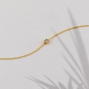 Lab-Created CVD Diamond Solitaire Engagement Bracelet In Solid 10K Yellow Gold - Picture 1 of 5