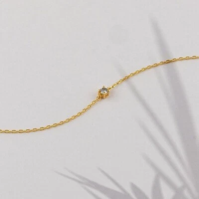 Lab-Created CVD Diamond Solitaire Engagement Bracelet In Solid 10K Yellow Gold - Image 1 of 4