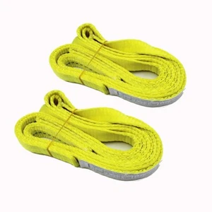 2 Pack 1x9ft Polyester Web Sling Twisted Eye Tow Lift Strap for Rigging Moving - Picture 1 of 6